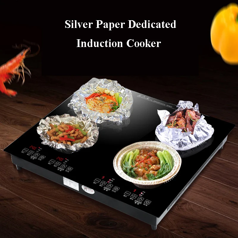 Commercial Electric Ceramic Stove Long Four-head Multi-eye Induction Cooker Stone Pot Bibimbap Tin Foil Casserole WK-3000