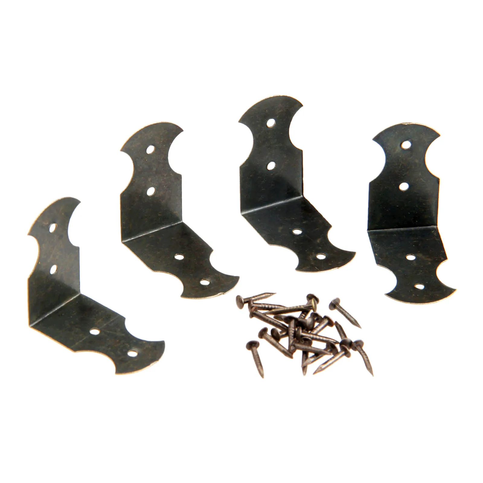 4Pcs Antique Bronze Vintage Luggage Case Box Corner Brackets Decorative Furniture Decoration Wood Case Feet Leg Corner Protector