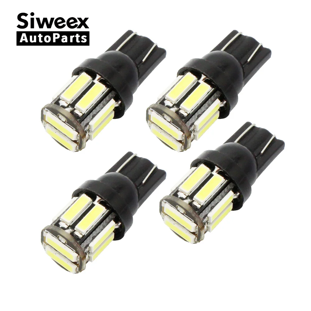 Lámpara de Panel de instrumentos de marcha atrás para coche, Bombilla blanca y azul para luz de liquidación, W5W 10-7020 SMD, LED T10 194 168, lote de 4 unidades