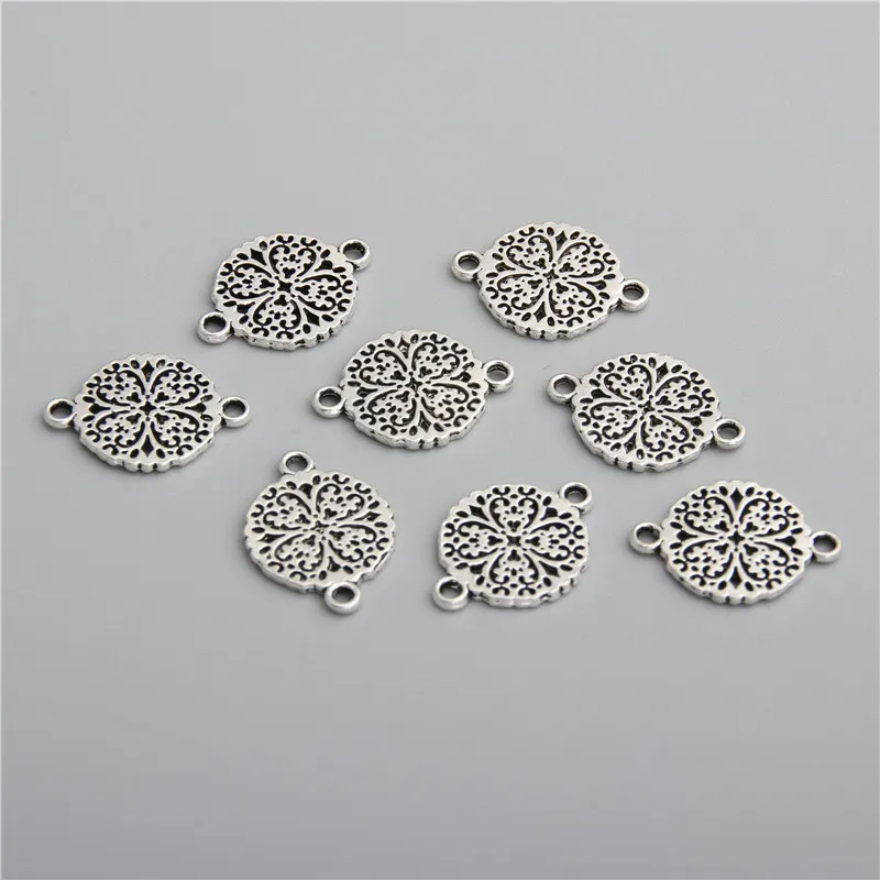 50pcs  Silver Color Clover Connectors For Jewelry Making Supplies Necklace Bracelet Connectors DIY Jewelry Findings A2749