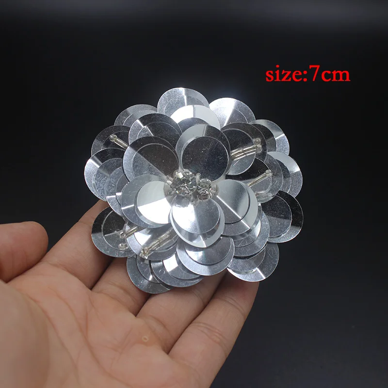 Multicolor large manual nail bead piece sequined flower patch clothing bags shoes DIY accessories decorative flowers 3D applique