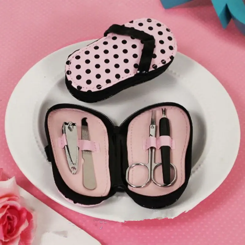 Pink Polka Purse Slippers Shaped Cute Creative Manicure Set Wedding Gift Favors F20173819