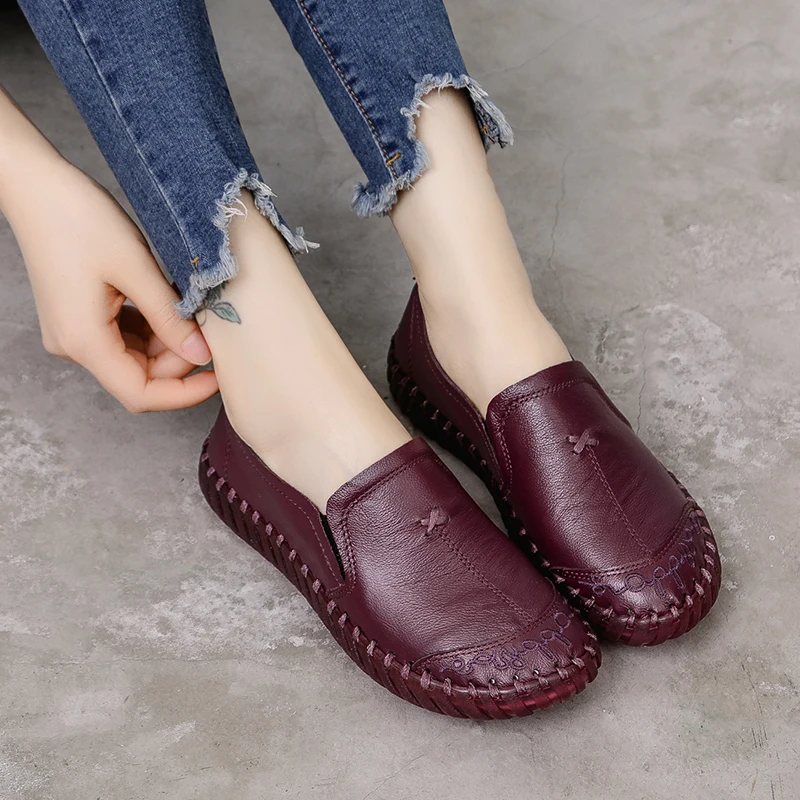 GKTINOO 2024 Fashion Women Shoes Genuine Leather Loafers Women Casual Shoes Soft Comfortable Shoes Women Flats