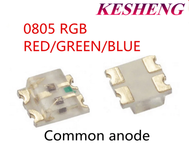 50PCS  SMD 0603 0606 1616 1615 RGB Full Color 0805 Red/Green/Blue Common Anode Led 1.6*1.6*0.6 mm LED Diode