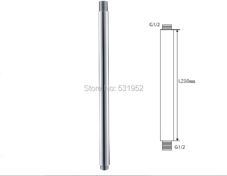 Promotie 10 "Celling Mounted Douche Arm Borstel Nikkel Rvs Ronde Stijl 1/2" verbinding Douche Set Pijp Douche Arm