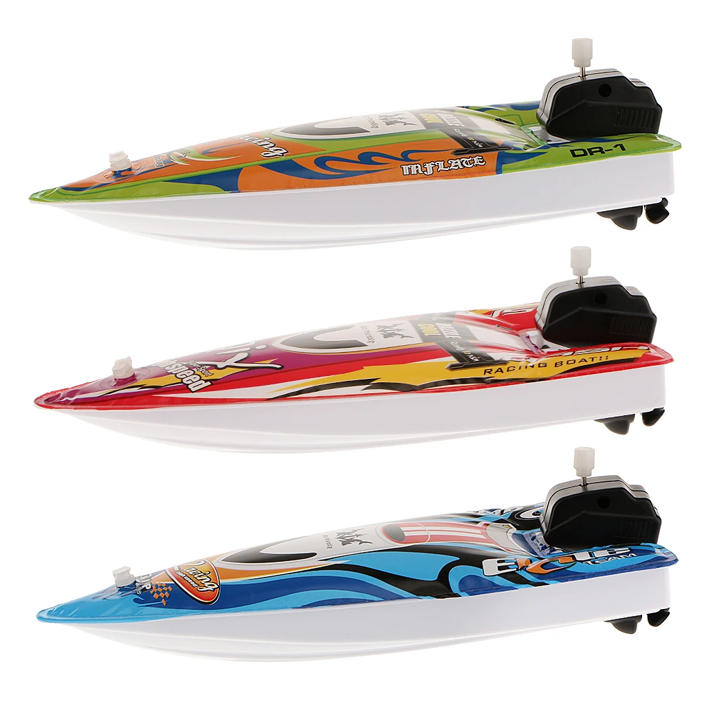 Creative Inflatable Wind Up Green Speedboat with Wind-up Outboard Motor Swimming Pool Bath Toy for Kids Children