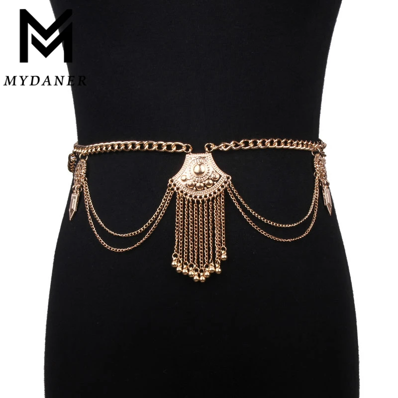 MYDANER 2017 Fashion Jewelry Vintage Maxi Tassel Body Waist Chain Wedding Party Layer Chunky Statement Belly Chain for Women