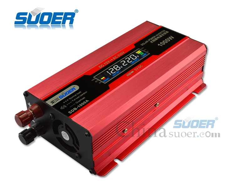 Imagem -04 - Suoer 12 Volts 220 Volts Inversor de Potência 600w com Display Lcd Sdb1000a