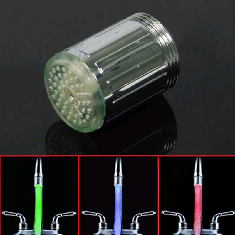 LED Water Faucet Light 7 Colors Changing Glow Shower Head Kitchen Tap TE  #LRT15411# 1PCS/LOT