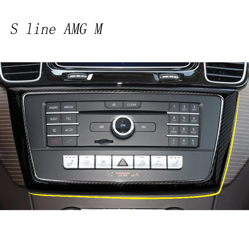 Cubierta de Panel de CD de aire acondicionado de fibra de carbono para coche, embellecedor de pegatina para Mercedes Benz ML X166 GLE W166 GLS GL,