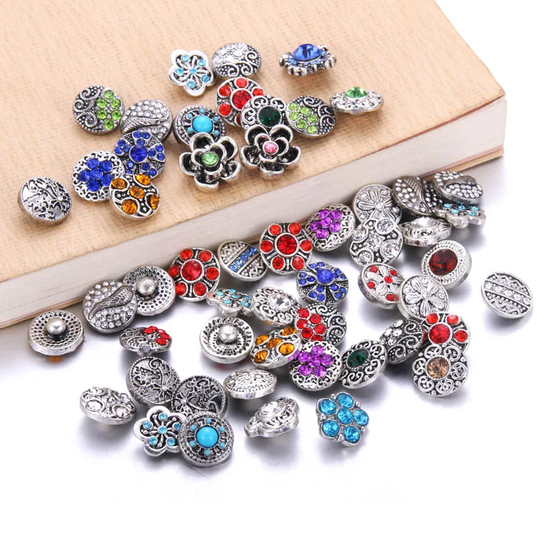 10pcs/lot 12mm 18mm Snap Buttons for Snap Button Jewellery Mixed Cartoon Ginger Charms Fit Snaps Button Bracelet Bangle