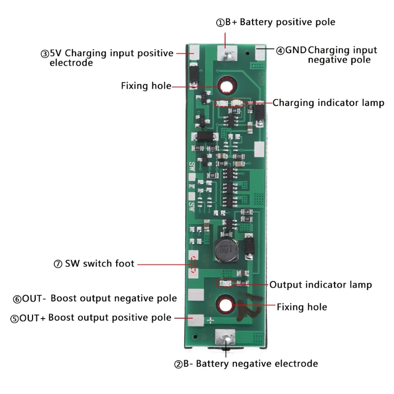 Lithium Battery Step Up Module 4 in 1 Integrated Plate 5/6/9/12V