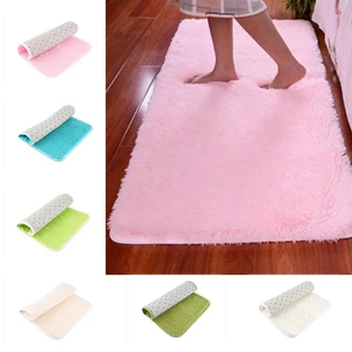 2017 New Candy Color Soft Anti-Skid Carpet Flokati Shaggy Rug Living Bedroom Floor Mat 25