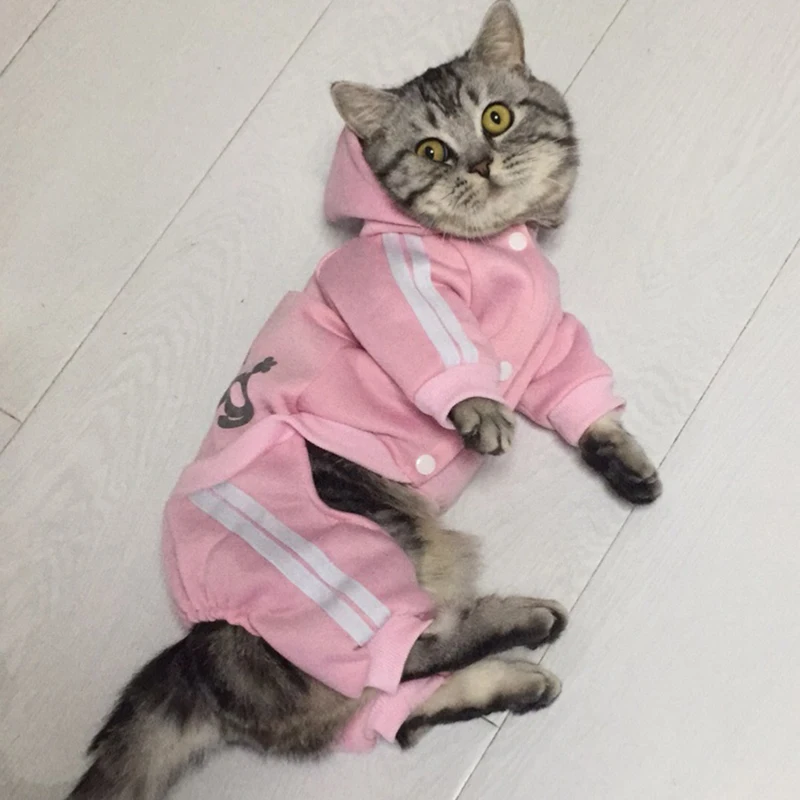 Fashion Pet Clothes for Cats Winter Warm Puppy Cat Clothing for Gotas Katten Kedi Sphynx Dog Overalls mascotas Jumpsuit Pajamas