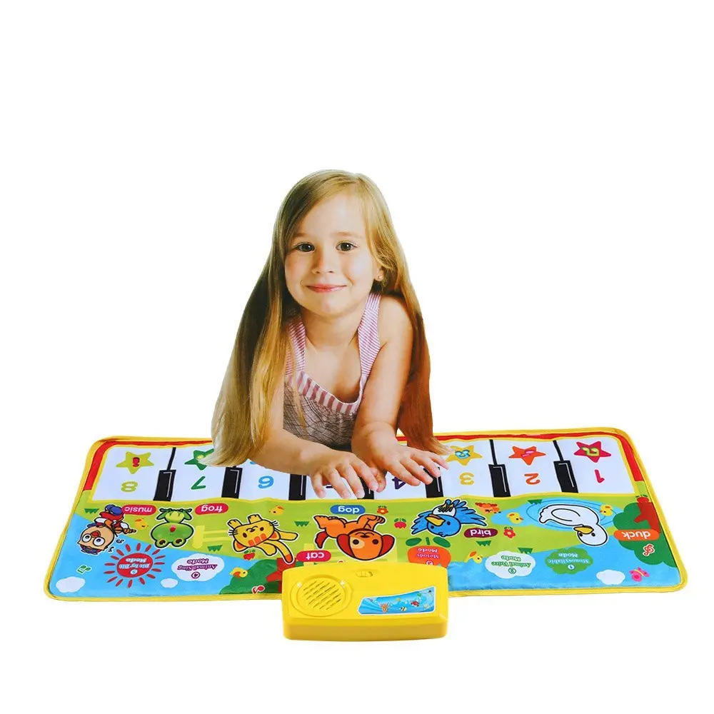 

EBOYU Colorful Musical Learning Mat Flash Piano Music Carpet Blanket Touch Toy for Baby Kids