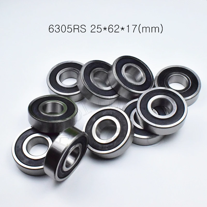 6305RS  1pcs Bearing 25*62*17(mm) chrome steel Metal Sealed High speed Mechanical equipment parts