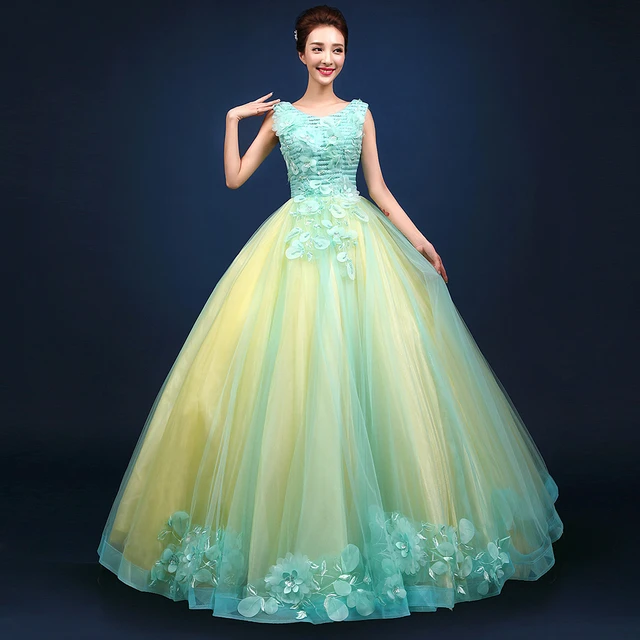 Robe de bal bleu clair voile petales de fleurs robe de princesse style medieval reine victorienne Belle bal AliExpress