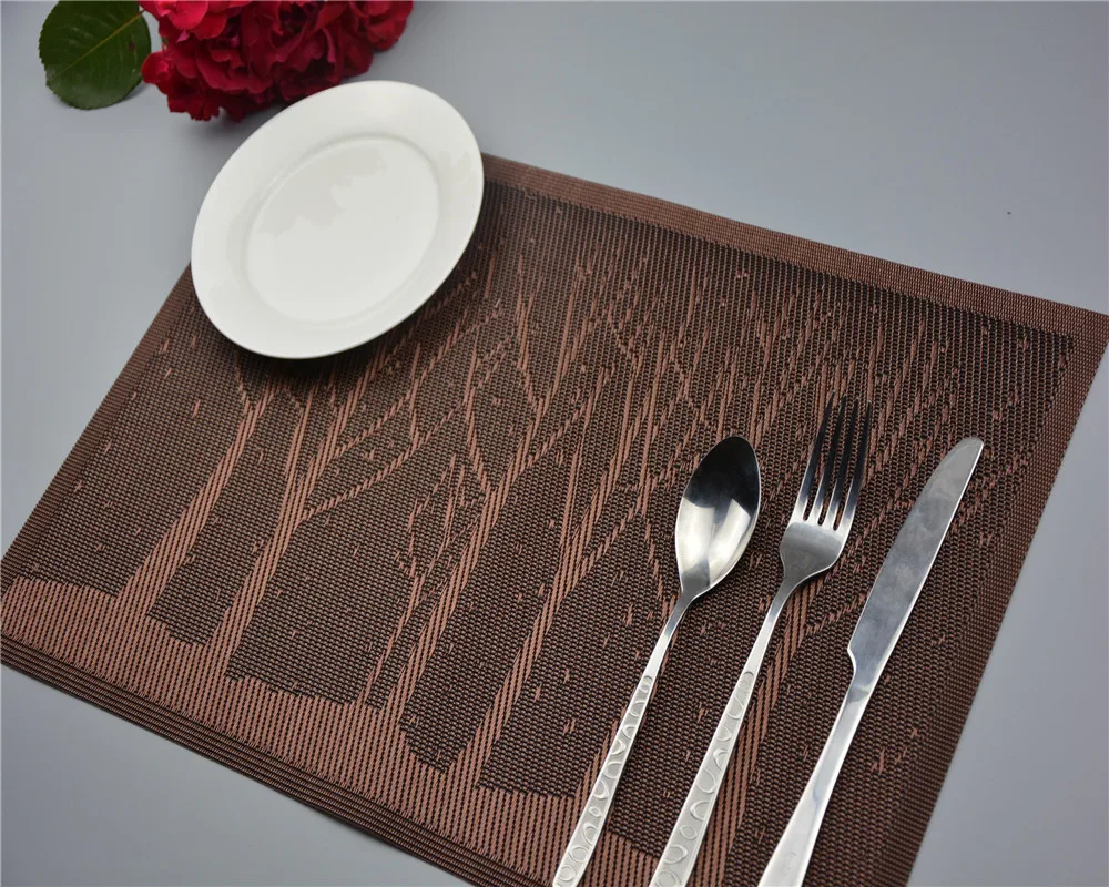 4pcs/Lot 3 Colors 30x45cm PVC Western-style pad jacquard place mat  classic modern hotel tableware coasters anti-skid pad J0814