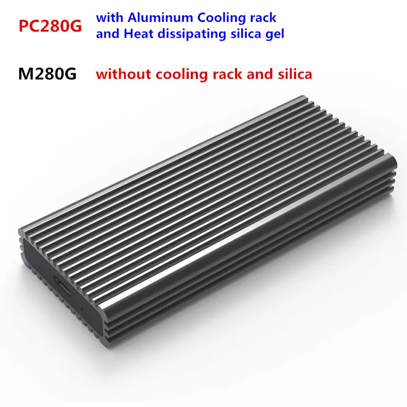 Portable SSD Aluminum  Enclosure Support PCIe NVME/NGFF case M.2 M Key/B&M Key SSD Type C 3.1 Solid hard drive enclosure