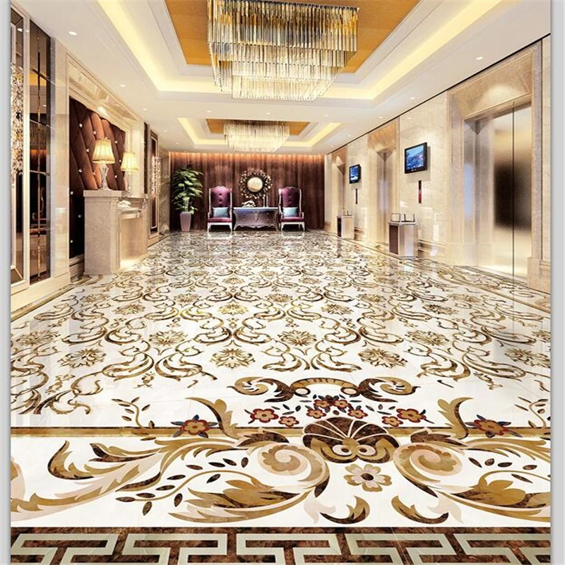 

beibehang Custom floor painting 3D marble pattern European pattern stone tile parquet self-adhesive floor tiles papel de parede