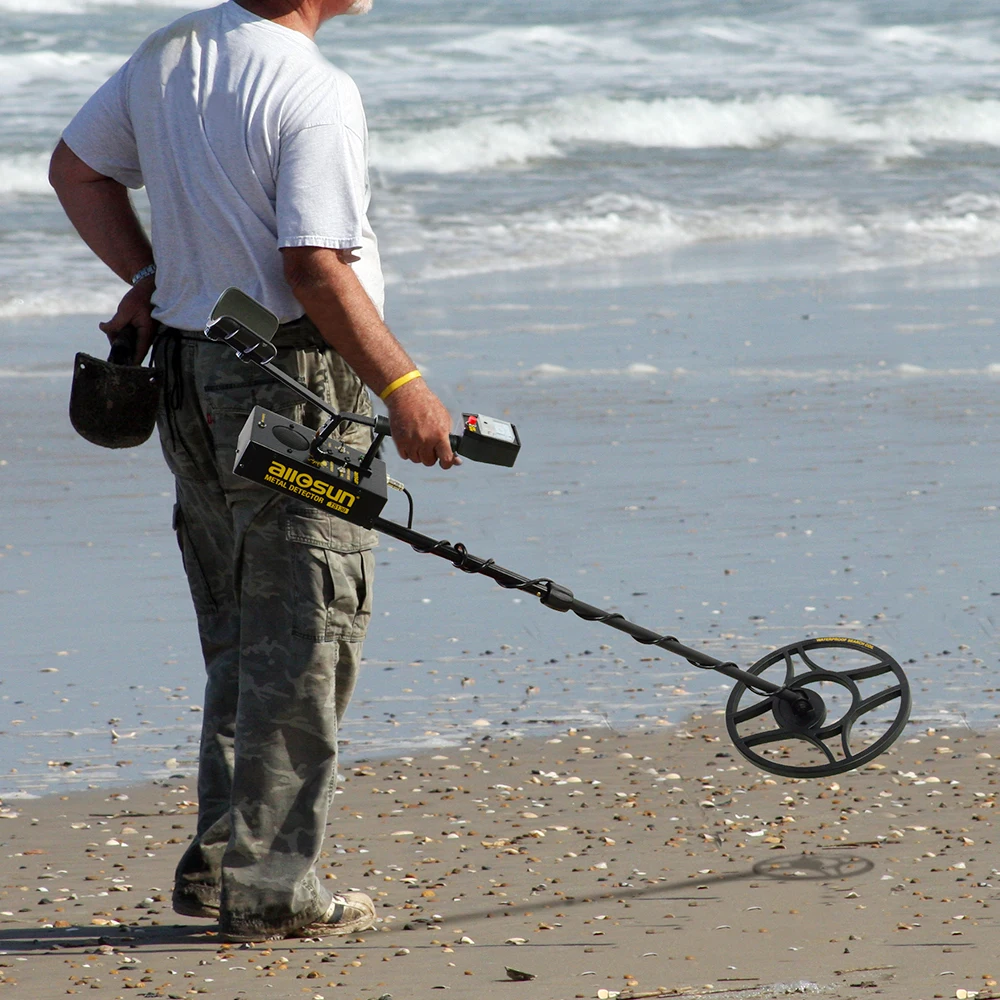 ALLOSUN TS130 Metal Detector Underground with iron box Gold Metal Detector Treasure Hunter