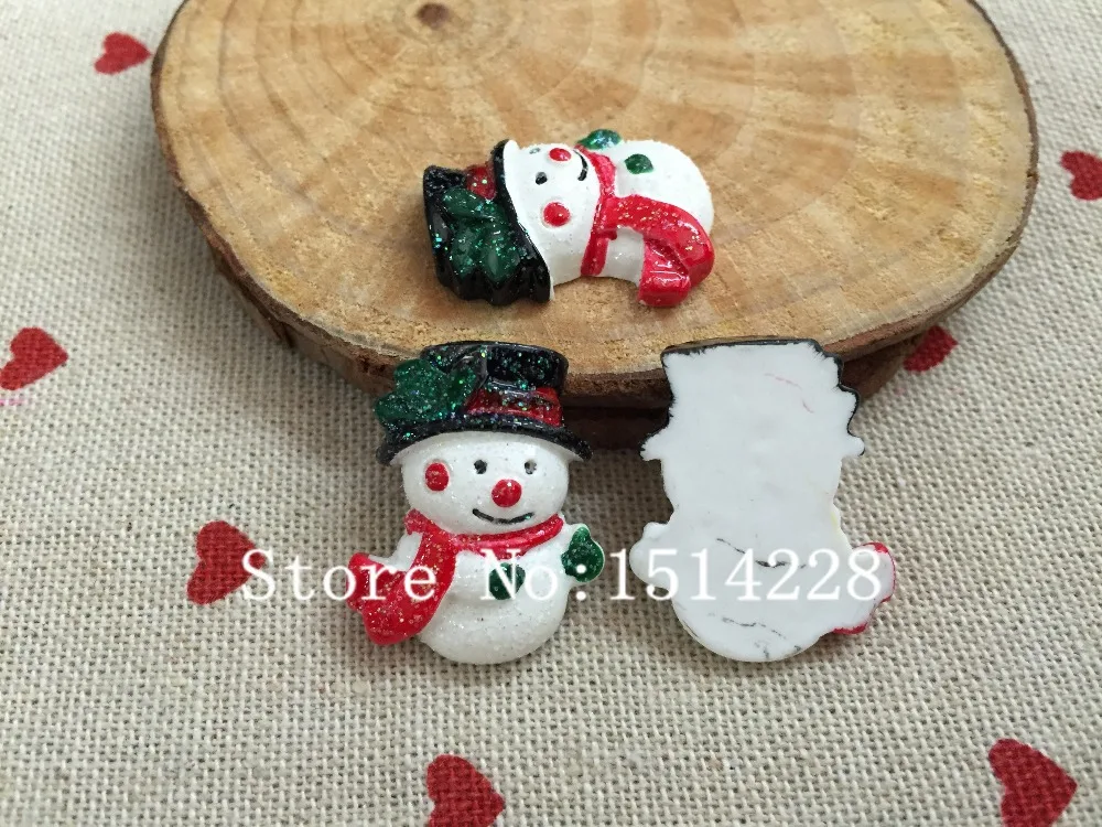 Mina Free shipping! Resin hot and kawaii Christmas snowman. Resin Flatback Cabochon for christmas decoration &gift, DIY.21*25mm