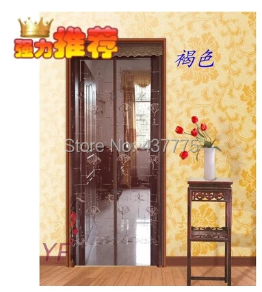 2pieces of The new 2014 high-grade fine embroidered anti-mosquito curtain curtain soft screen door magnetic wear magnetic stripe