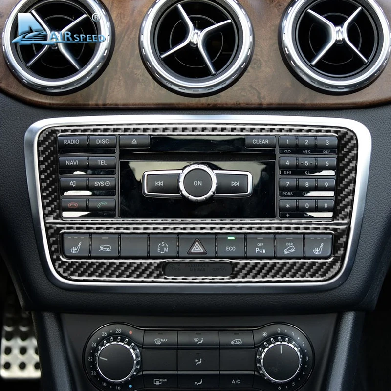 Real Carbon Fiber CD Air Conditioning Control Panel Cover Trim for Mercedes Benz A B Class W176 W246 CLA C117 GLA X156 2013-2018