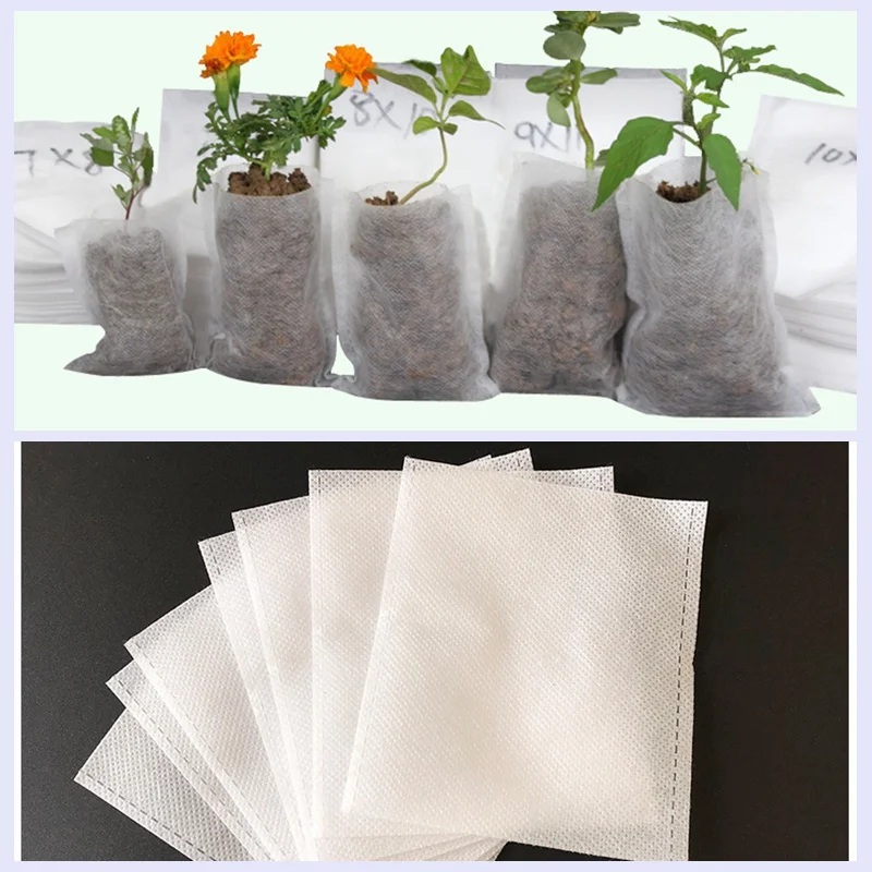 100pcs Biodegradable Plant Grow Non-woven Nursery Bags Eco-Friendly Agriculture Vegetable Seedling Planting Pot