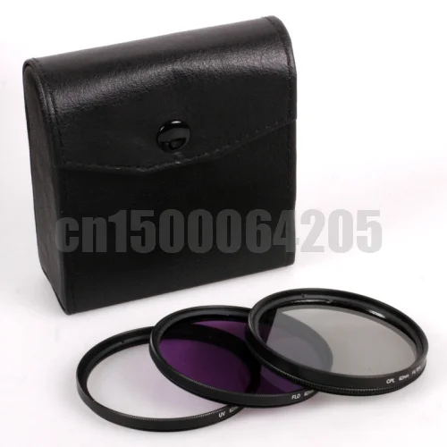 37 40.5 46 49 52 55 58 62 67 72 77 82mm Filter kit UV FLD CPL filter Circular Filter Case bag for  canon nikon DSLR Camera