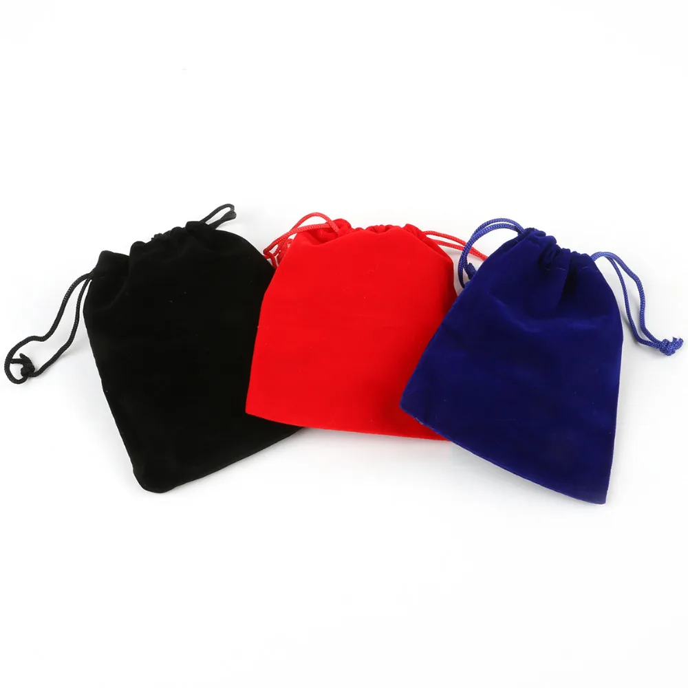 Red/Black/Dark Blue 10*12cm 5pcs Velvet Packing Drawstring Pouch Bag/Jewelry Bag Christmas/Wedding Gift Bead Container Storage