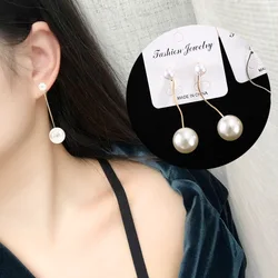 Korean Fashion Pearl Earrings Female 2019 New Tide Super Fairy Temperament Personality Wild Pendant Net Red Long Earrings