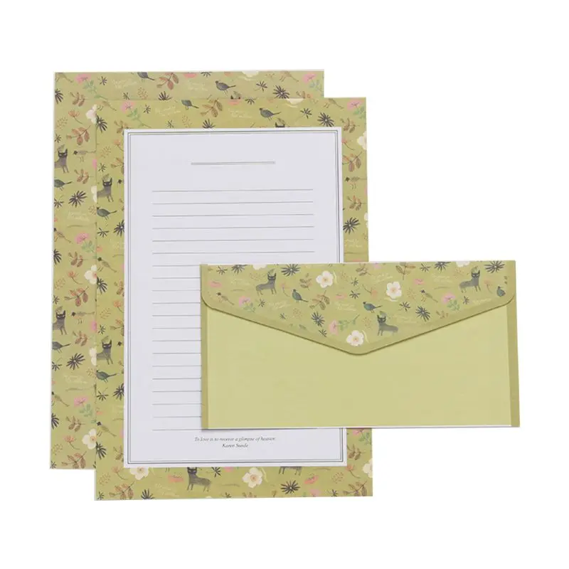 Creative Beautiful Letter Paper Envelope Floral Cute Cartoon Set Letterhead Small Fresh Gifts