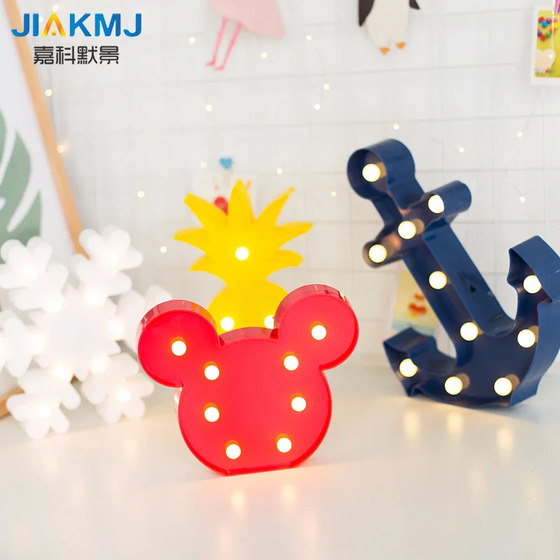 European and American style Korean style LED lamp deer pineapple led decorative night light Christmas day letter lights