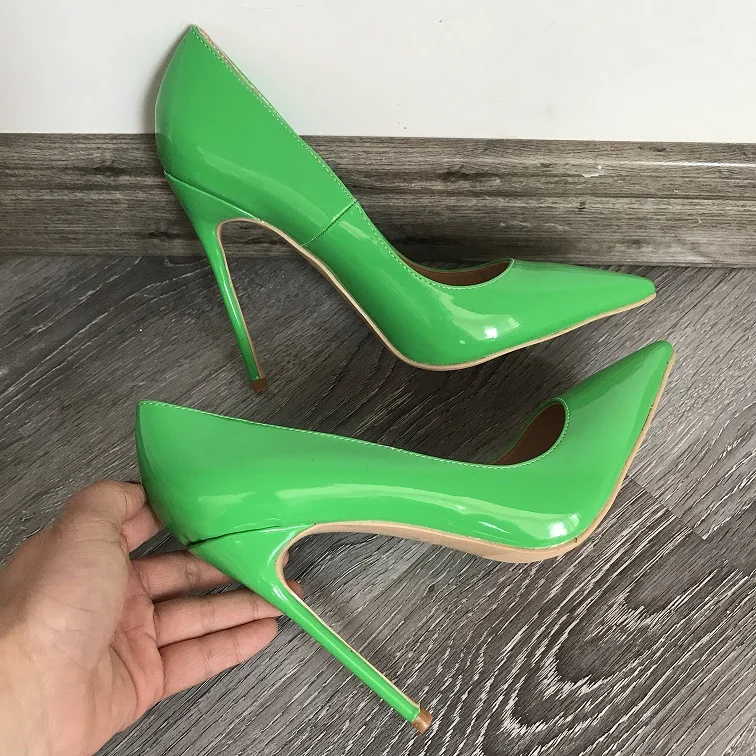 

Pointed Toe pumps Party wedding Woman Shoes size Stiletto 12CM 10CM 8CM Green Heels