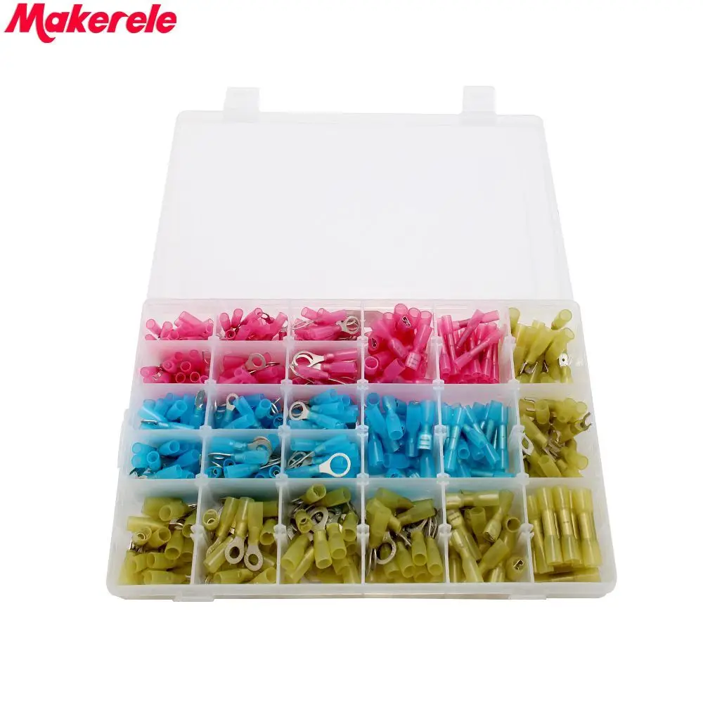 480pcs/Box GP-H002 Assorted Insulated Electrical Wire Terminals Crimp Connector Spade