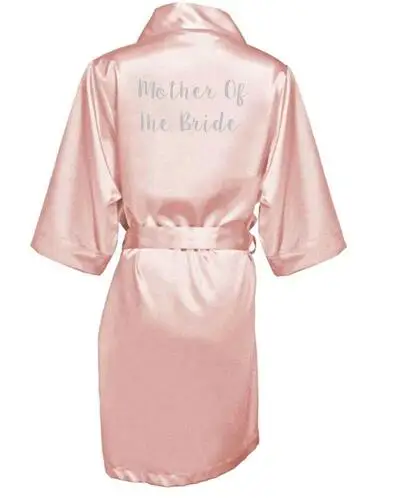 dark pink robe silver letter kimono satin pajamas wedding robe bridesmaid sister mother of the bride robes