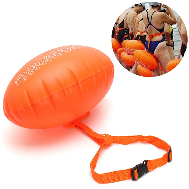 Boya de seguridad para deportes acuáticos, flotador de natación, dispositivo de inflado para piscina de agua abierta, accesorios