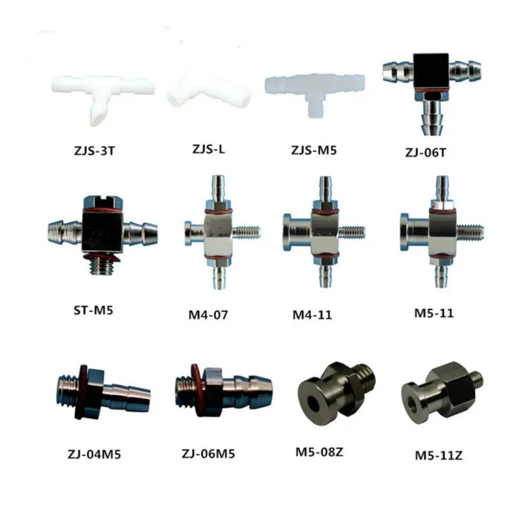 Vaccum Suction cup manipulator plastic bend M5 trachea connector M5-07/-11.M5-08Z/11Z gold with double/three-way connector