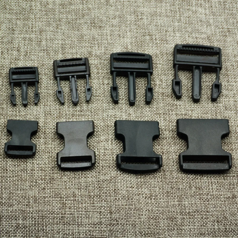 10pcs Plastic Side Release Buckles Dual Adjustable Padded Patrol Belt Molle Tactical Backpack Straps Webbing 20mm/25mm/32mm/38mm