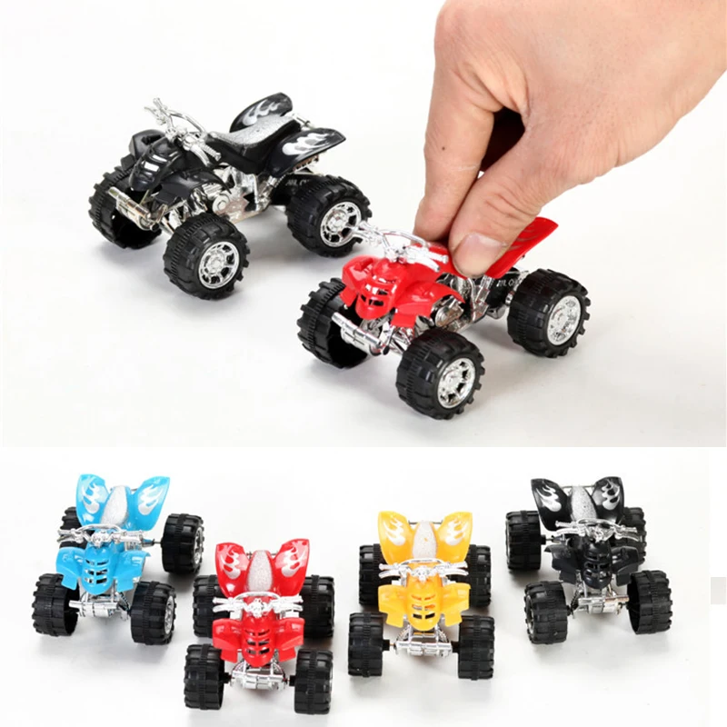 Multicolor Wind Up Mini Beach Four-Wheel Motorcycle Toy Pull Back Motorbike ATV Model Toys for Kids Children