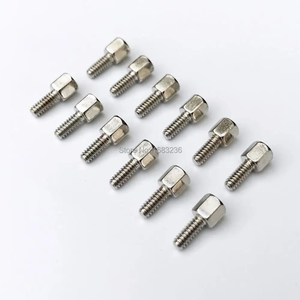 HZYUEGOU 25 Stück Messing # 4-40x5+7 M-F Stehbolzen mit Innensechskant, Abstandshalter, Schraube, Bolzen, Jackschraube, Mutter für Motherboard VGA DB9 DVI COM Port – Detail 3