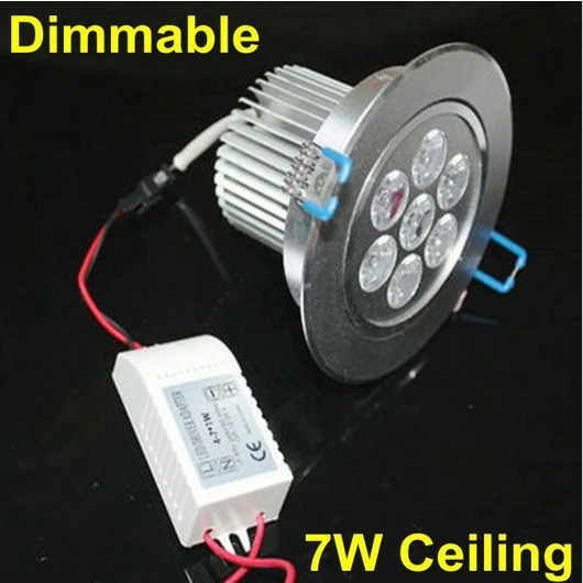 Free Shipping Dimmable 7W LED Downlights CE ROHS Super Brightness 700LM LED Lights Home & commercial Lighting 110V 220V