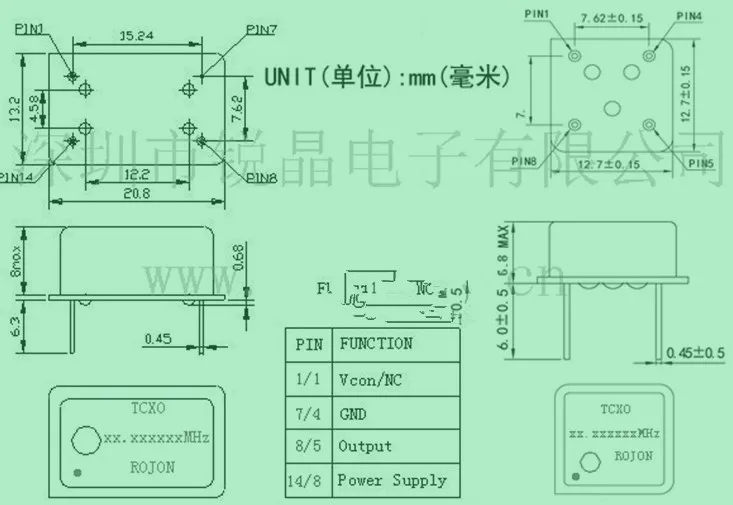 2pcs High precision Temperature-compensation Crystal Oscillator TCXO 24.576MHz 0.1ppm gold plating TCXO