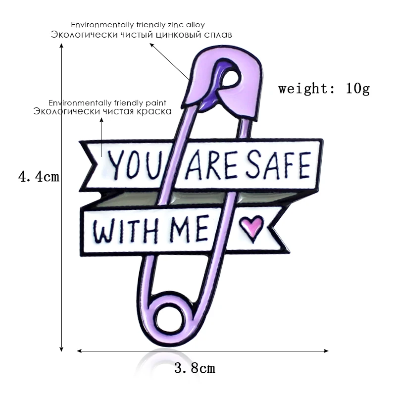 You are safe me purple icon brooch metal pin baby cute gift pin amateur accessory icon 