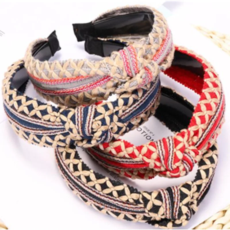 Braided Headband Toothed for Women Hair Accessories Woven Hairband Wool Ladies Headband Adults Turban Headband Toothed Not Slip