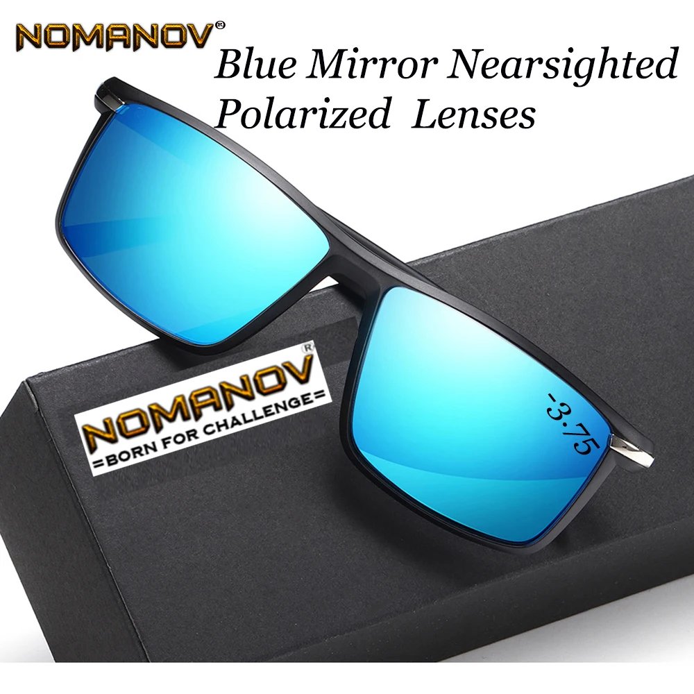 

2019 Lentes De Sol Mujer Shield Men Polarized Sun Glasses Mirror Sunglasses Custom Made Myopia Minus Prescription Lens -1 To -6