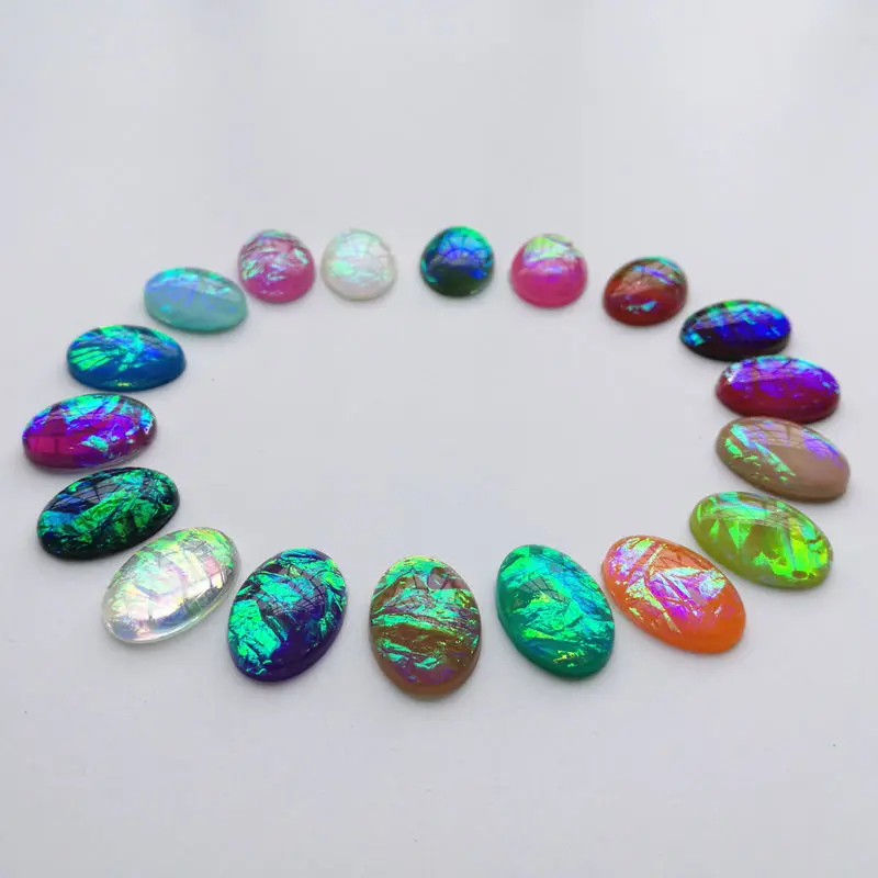 10 Pieces/lot 13x18mm 12 Colors Oval Resin Beads Cabochon Cameo Beads For Jewelry Pendant DIY Making Accessory