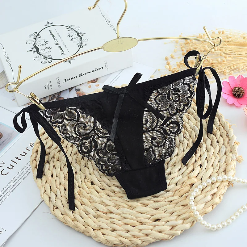 Gift beautiful lace leaves Women\'s Sexy lingerie Thongs G-string Underwear Panties Briefs Ladies T-back 1pcs/Lot js6806