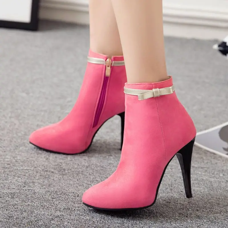 BLXQPYT Big Size 33-50 ankle boot short Sexy shoes Woman Spring Autumn winter High Heels Ladies Wedding Party Shoes 2-5